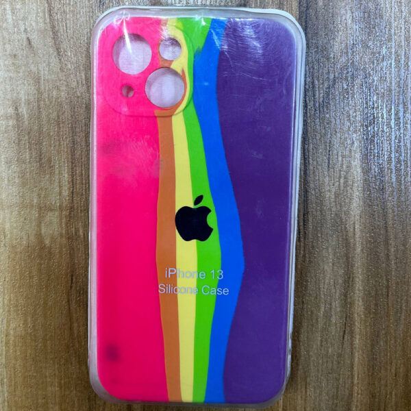 کاور سیلیکونی گوشی ایفون  IPHONE 13 max مدل رنگین کمانی
